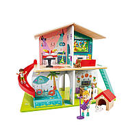 Детская игрушка Кукольный дом Hape E3411 с горкой, мебелью и аксессуарами, Time Toys