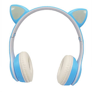 Дитячі навушники з котячими вушками Bambi VIV-23M(Blue), Time Toys