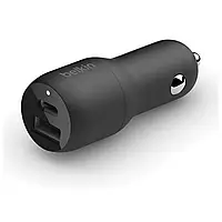 Автомобильное зарядное устройство для Belkin Car Charger 37W PD PPS Dual Black (CCB004BTBK)