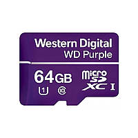 Карта памяти Western Digital microSDXC 64Gb 10 class (WDD064G1P0C) для видеонаблюдения