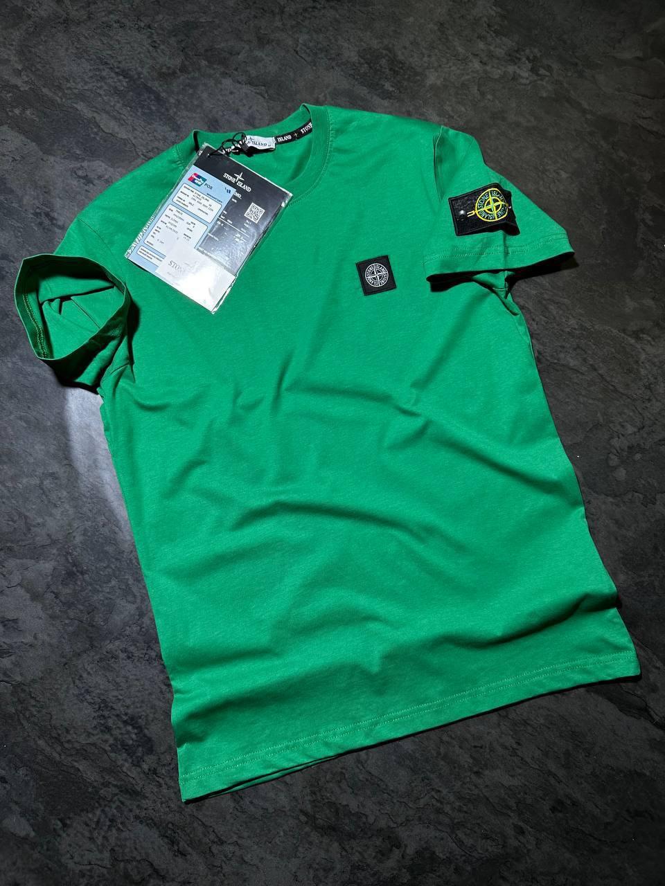 Чоловіча футболка STONE ISLAND D11791 зелена S, XXL