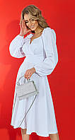 Біле плаття з красивим декольте (42)