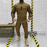 Камуфляжный костюм рип-стоп "Police" койот, военный костюм для ВСУ 3в1 Китель + Футболка + Брюки