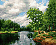 Картина Рисование по номерам природа 40х50 Картины по цифрам на холсте Лесная река Rainbow Art GX4635