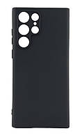 Чехол Silicone Case Box для Samsung Galaxy S22 Ultra бампер с микрофиброй черный