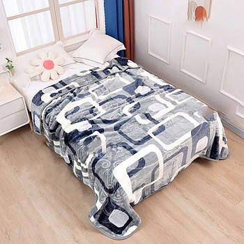 Плед акриловий з тисненням Colorful Home Абстракція синя (210х230)