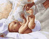 Картина Малювання за номерами немовлята 40х50 Картини по цифрах Ніжна п'яточка Живопис по номерам Rainbow Art GX21249