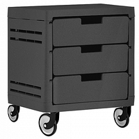 Комод пластиковий на 3 ящики на колесиках 38*35*47см темно-сірий Алеана