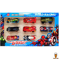Набор машинок "супер героев road racing", 8 шт, детская игрушка, от 3 лет, Bambi FD36-B-1