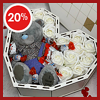 Подарок мамочке на к 8 марта подарочный бокс Ласковый медвежонок handmade набор к празднику с конфетами