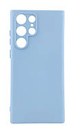 Чохол Silicone Case Box для Samsung Galaxy S22 Ultra бампер із мікрофіброю блакитний