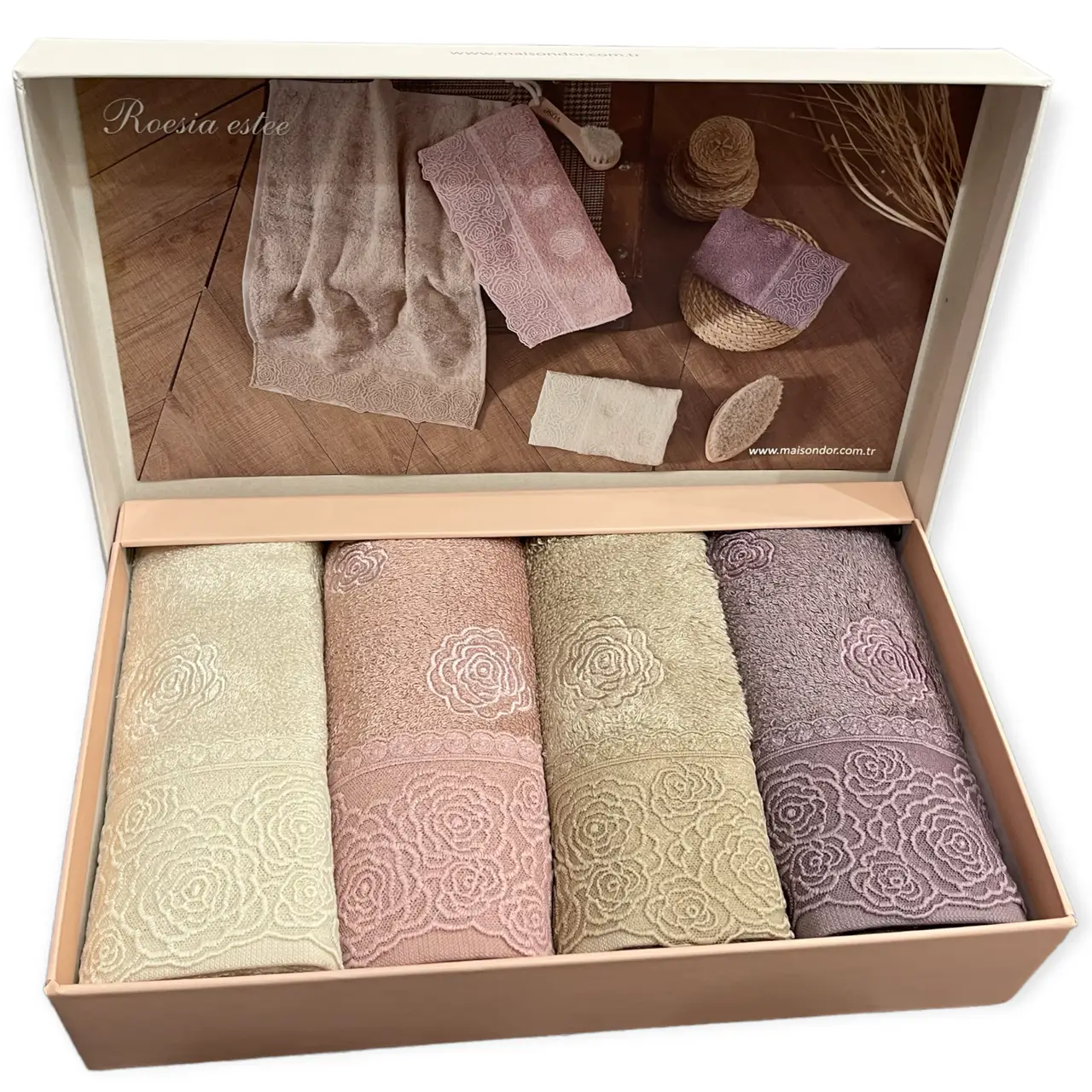 Набір турецьких кухонних рушників Maison D'or Soft Roesia Este Lilac махрові 30х50см (4 шт)