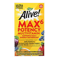 Мультивитамины с Натуральными Овощами и Фруктами (без Железа) Alive! Max6 Daily Multivitamin (No-Iron) – 90