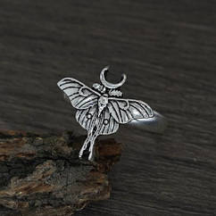 Кільце жіноче модне біжутерія вінтаж метелик моль із черепом