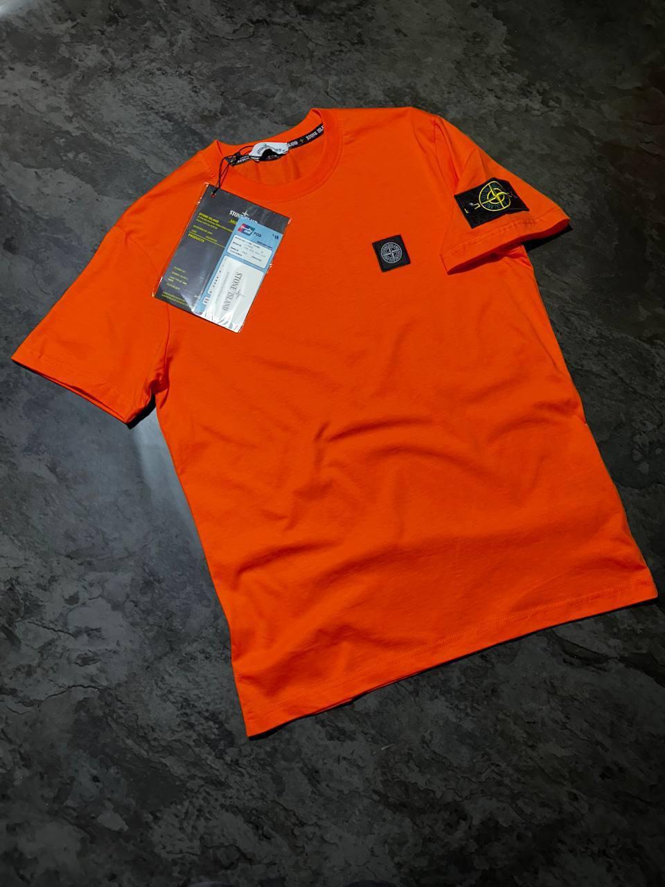 Чоловіча футболка STONE ISLAND D11788 жовтогаряча L, XXL