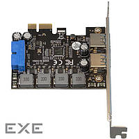 Плата расширения Frime (ECF-PCIEtoUSB006.LP) PCI-E to USB3.0 (2 порти) 3A/порт+19pin NEC720201