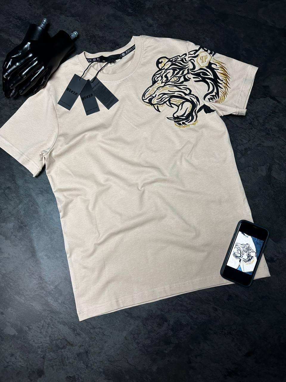 Чоловіча футболка Philipp Plein D11787 бежева S, XXL