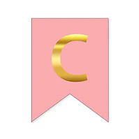 Літера "С" для будь-якої гірлянди, золото на рожевому