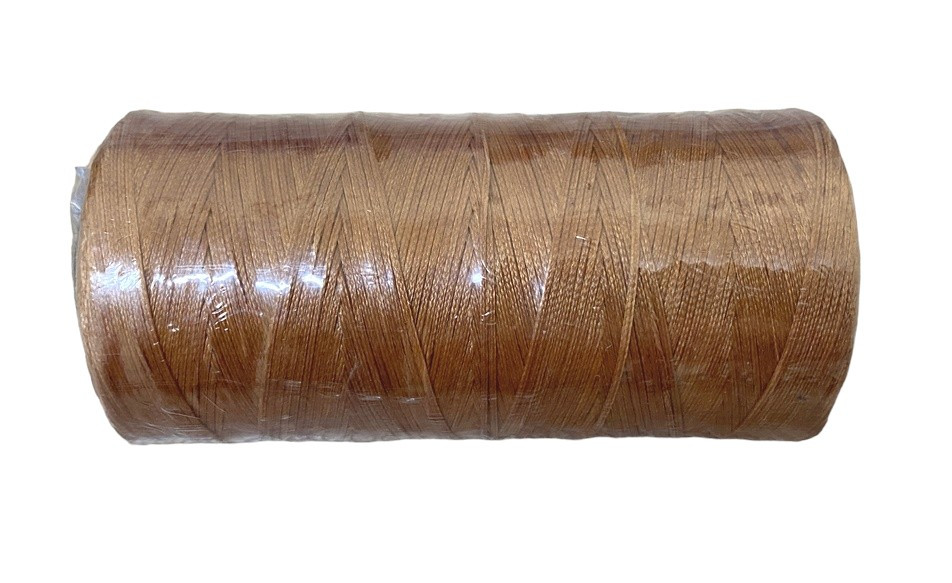 Нитка вощений плоска 0,8 мм S058 260 м 150D світло-коричневий колір нитка для шиття шкіри, фото 1