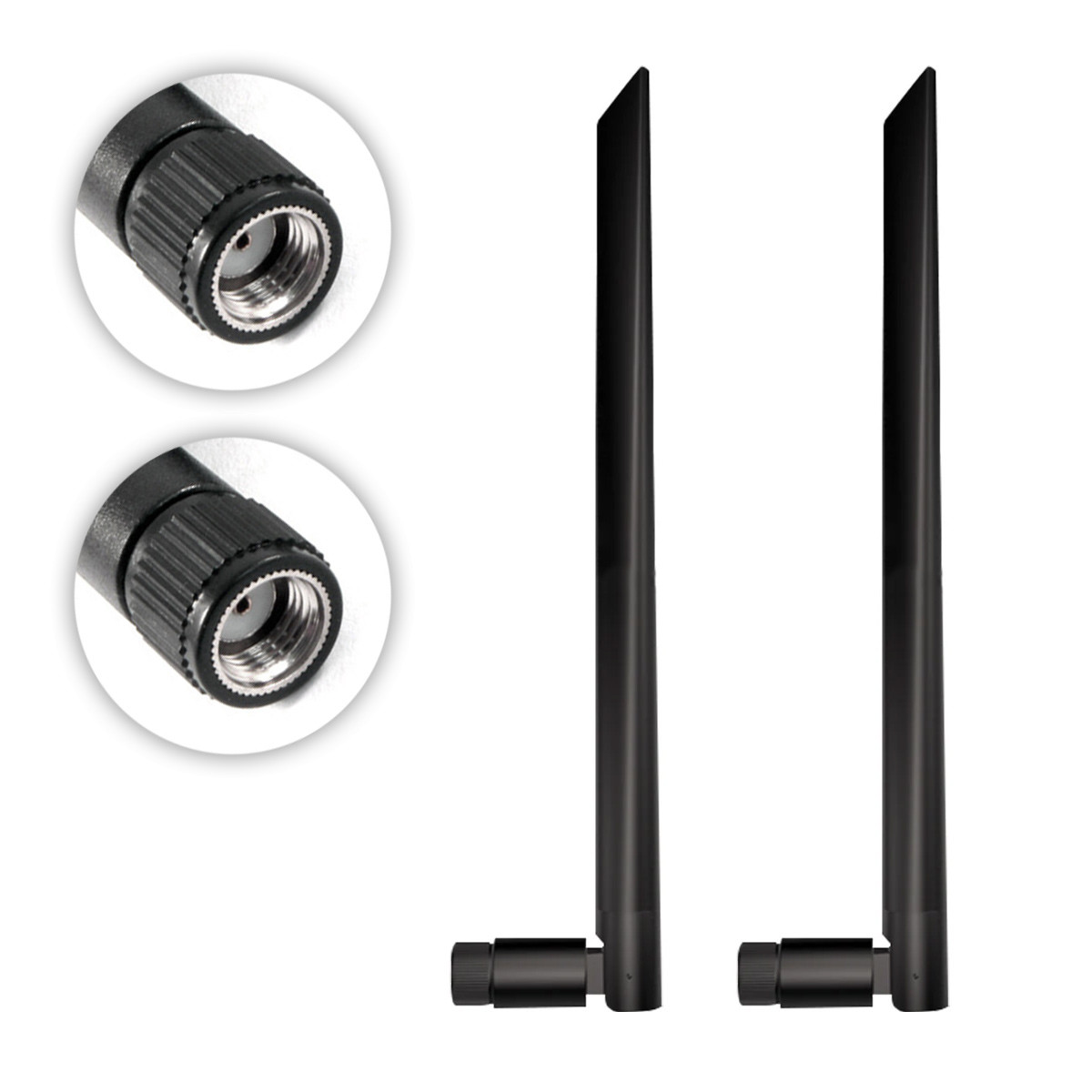 2 шт. Універсальні антени GSM WiFi 6 dBi 900/1800MHz 2.4-5.8GHz RP SMA для роутера, модему, репітера, фото 1