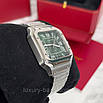 Елегантний наручний годинник Cartier Santos Silver-Green, фото 3