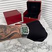 Елегантний наручний годинник Cartier Santos Silver-Green, фото 4