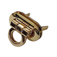 Замок для сумки овальний 30*15 мм колір золото