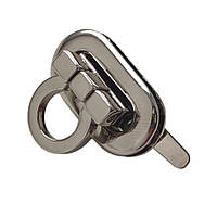 Замок для сумки овальний 29*14 мм колір срібло