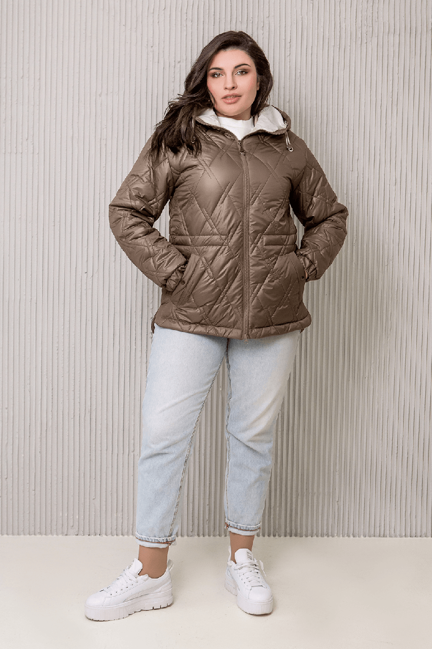 Жіноча демісезонна куртка  ЕЛІНА ,44-58,бежевий