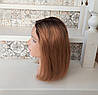 Перука подовжене каре з натурального волосся з проділом мідний омбре INESS 14"-Y2/27, фото 4