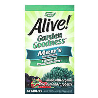 Витамины для Мужчин с Натуральными Фруктами и Овощами Alive Organic Garden Goodness Men - 60 таб