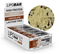 Протеиновые Батончики без Сахара Lipobar - 20x50г Кокос с Шоколадными Криспсами