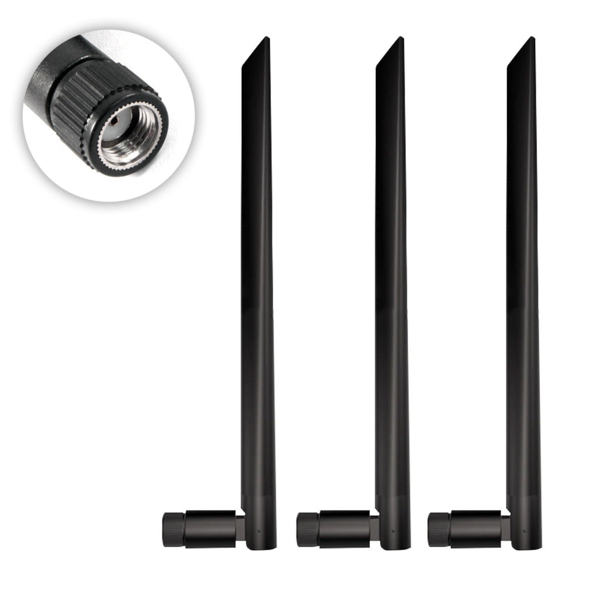 Антена WiFi GSM 3шт. 900/1800MHz 2.4GHz 5GHz 3G 4G LTE 6 dBi RP SMA антени для роутера, модему, репітера