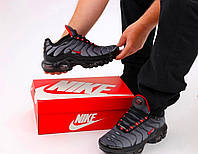 Мужские кроссовки Nike Air Max Plus Black Blue Red (черные) красивые деми кроссы сезон весна-лето Y14152