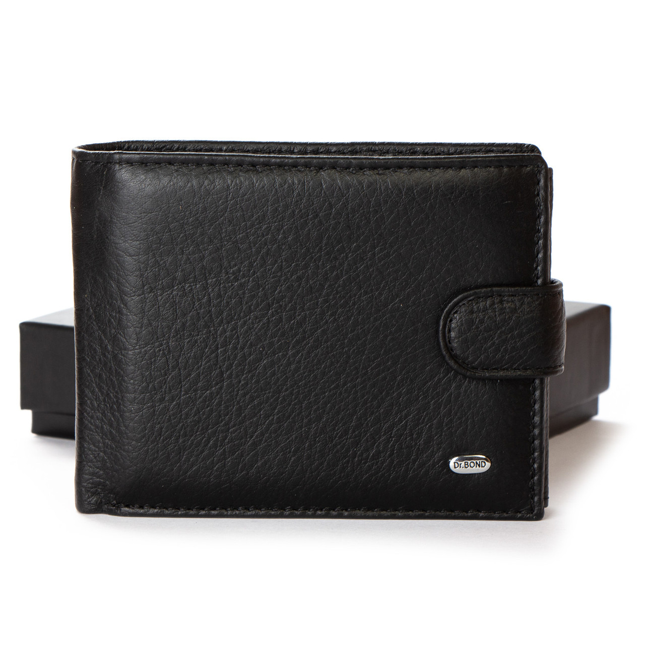 Чоловіче шкіряне портмоне DR. BOND MS-17 black.Купити чоловічі гаманці гуртом/роздріб в Україні.