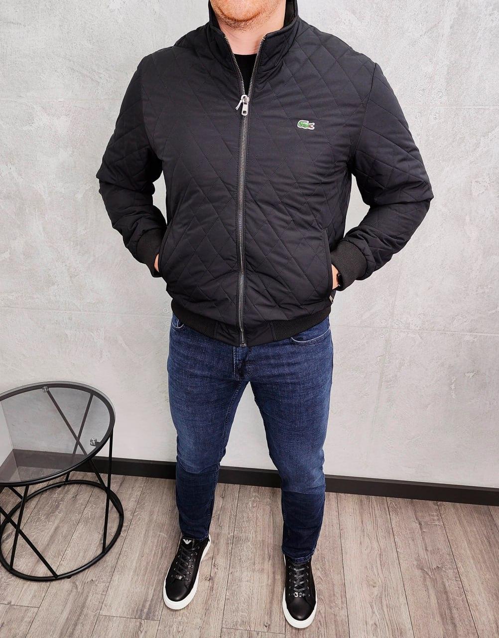 Чоловіча куртка вітровка Lacoste H4251 чорна, фото 1