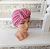 Шапка чалма з бавовняної плащівки для онко св/фуксія MEMMI-4, фото 8