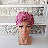 Шапка чалма з бавовняної плащівки для онко св/фуксія MEMMI-4, фото 2