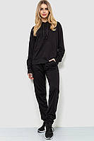 Спорт костюм женский двухнитка, цвет черный, размер L, 244R009