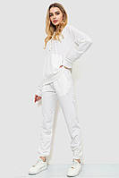 Спорт костюм женский двухнитка, цвет белый, размер L, 244R009