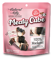 Ласощі для собак і котів Natural Kitty Meaty Cube у вигляді кубиків, скумбрія 60гр