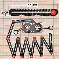 Линейка строительная складная для плитки шаблон 12 сегментов линейка шаблон плит + Подарок НожКредитка