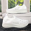 Кросівки жіночі білі текстильні зі стразами LQD 4389, фото 7