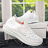 Кросівки жіночі білі текстильні зі стразами LQD 4389, фото 8
