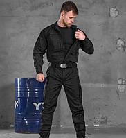 Форма для силовых структур с футболкой Чорная (М - XXXL) рип стоп Костюм тактический мужской полицейский
