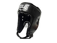 Боксерский шлем открытый Everlast из эко-кожи черный