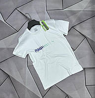Чоловічі брендові футболки Puma з принтом, Lux якості у великому асортименті кольорів Белый, M