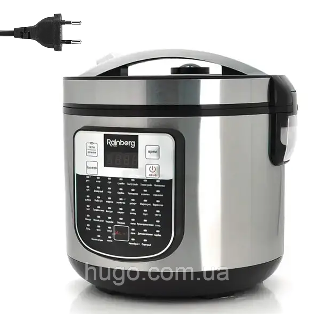 Мультиварка Rainberg RB-6209 з антипригарним покриттям на 6 л, 1800 Вт, 45 програм / Мультиварка-пароварка