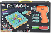 Конструктор Tu Le Hui Diy Light Puzzle 3D пазл Болтовая мозаика с электроотвер + Подарок НожКредитка