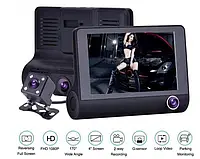 Автомобильный видеорегистратор UKC SD319 Full HD 1080P 3 камеры Black + Подарок НожКредитка